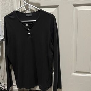 Dark Grey Long Sleeve Henley Shirt